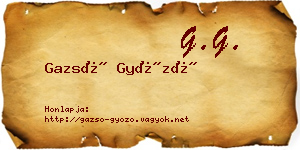 Gazsó Győző névjegykártya